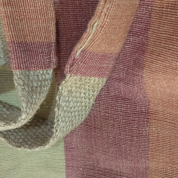 Woven Bag Bill Brown London Hand Woven Canvas Striped Vintage Purse Satchel - Picture 4 of 7